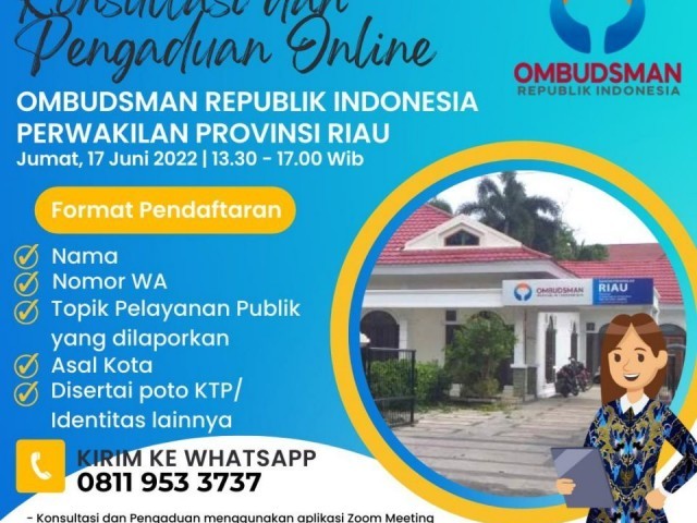 Ombudsman Riau Gelar Layanan Konsultasi Dan Pengaduan Secara Daring ...